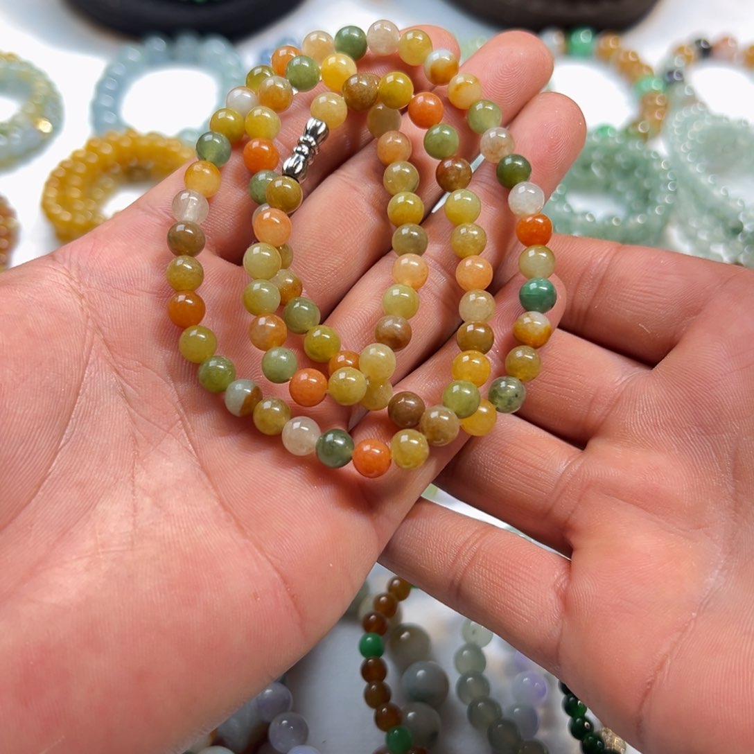 定制翡翠未镶嵌民族风特色项链