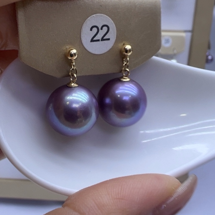 银S925镶嵌耳饰淡水珍珠