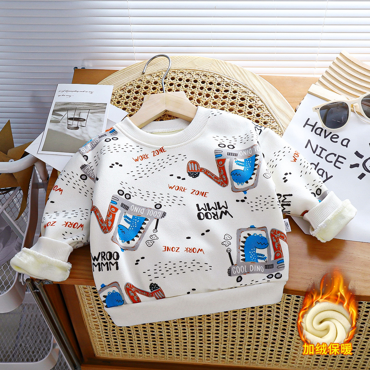 [本店福利]儿童毛衣洋气新款宝宝加绒加厚男童水貂绒加绒加厚毛衣