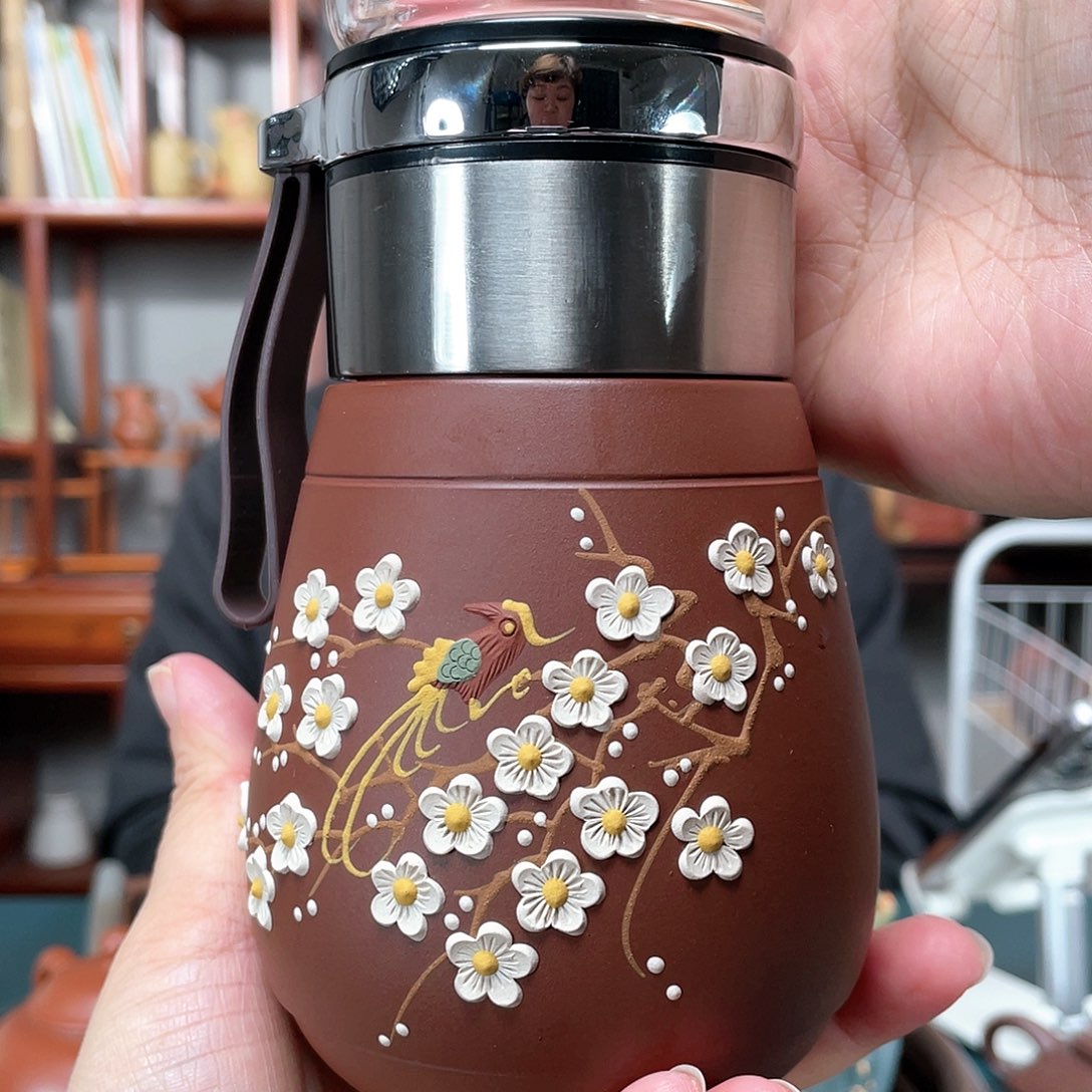 茶杯紫泥龙血砂便携杯