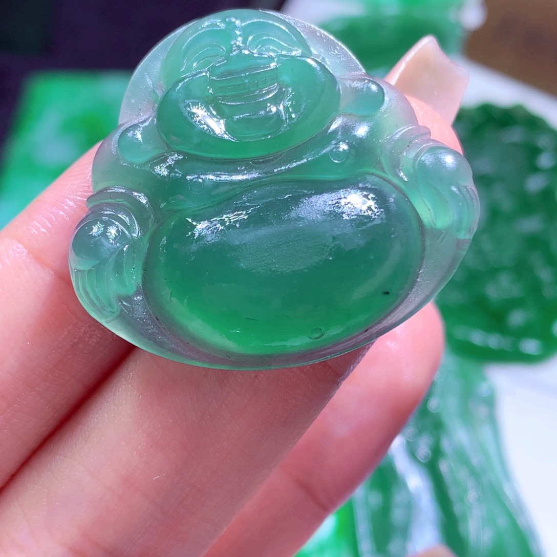 定制翡翠未镶嵌天然缅甸翡翠A货毛货挂件