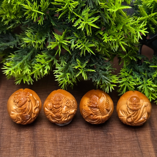 大籽双面十八罗汉 橄榄核雕刻文玩手串