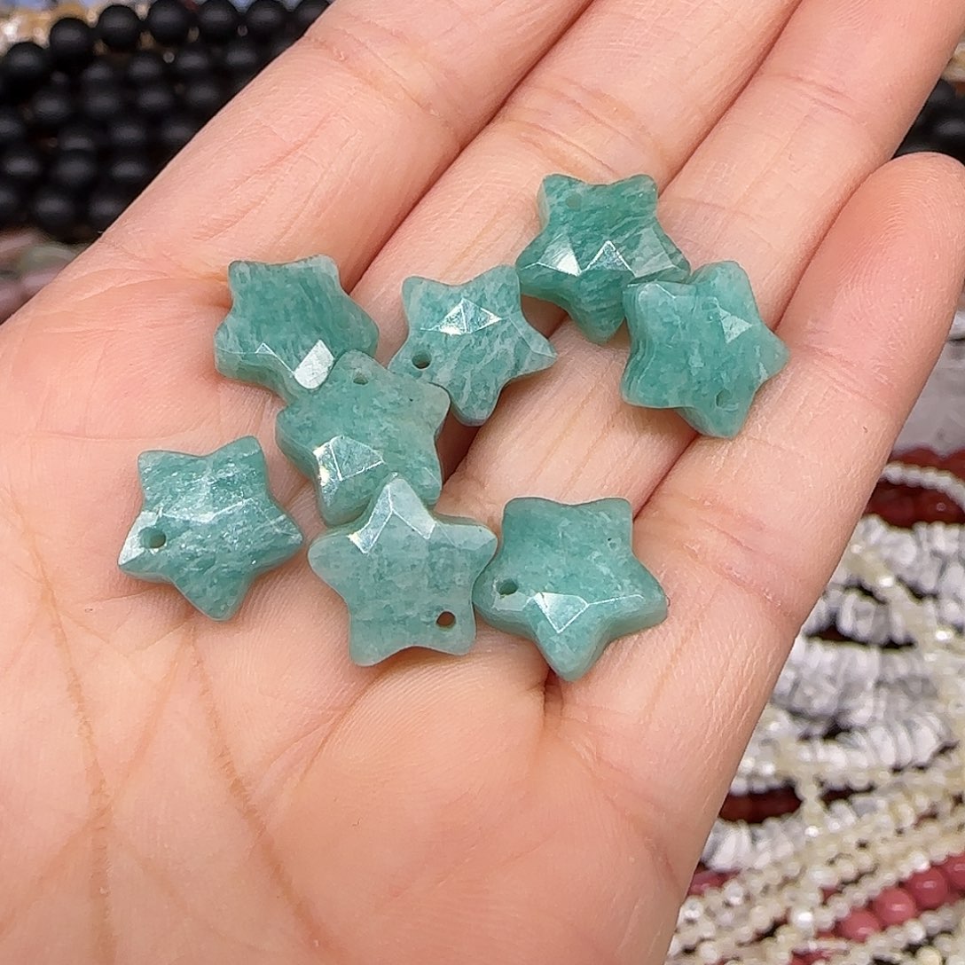 玛瑙/玉髓合金珠宝半成品天河石星2颗
