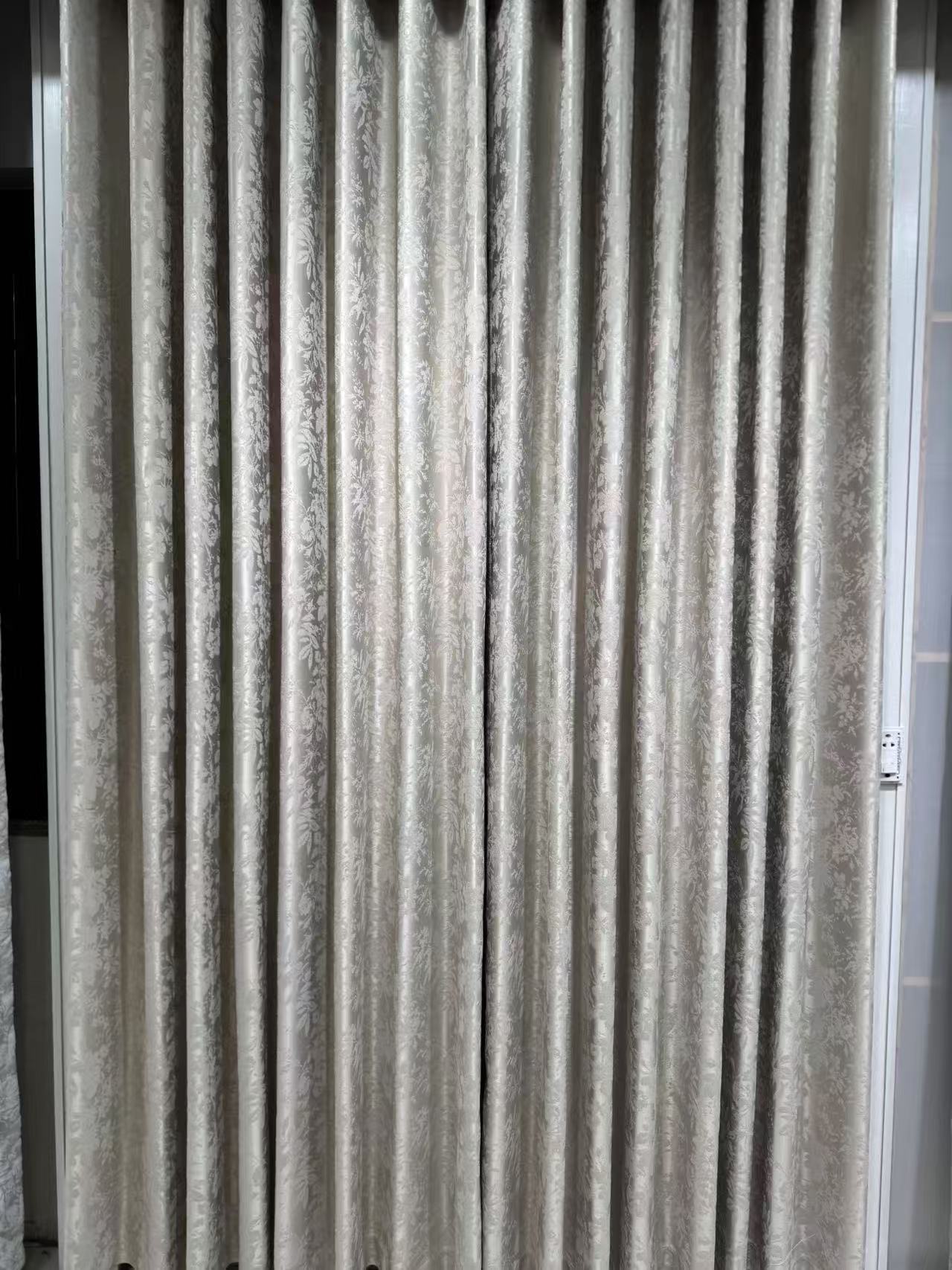 鎏金芳华高端浮雕法式中国风全遮光成品窗帘—香槟色