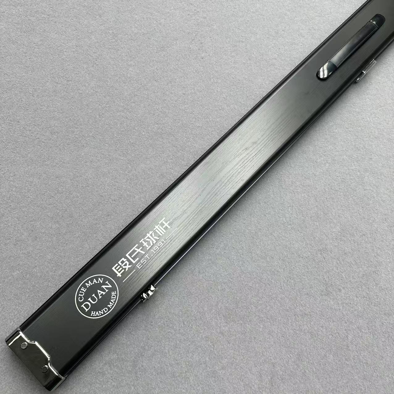 段氏台球杆盒三槽铝合金180度平开方扣精致木纹内里PU&高密波浪棉