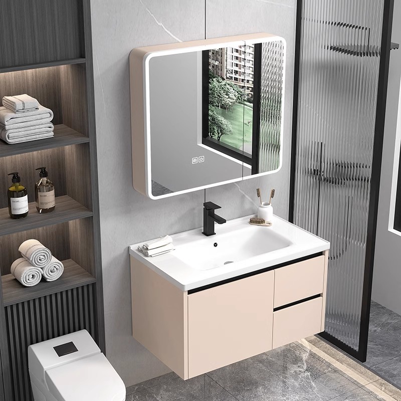 【40-44宽度陶瓷盆带抽屉】蜂窝铝浴室柜组合洗手卫生间陶瓷一体盆