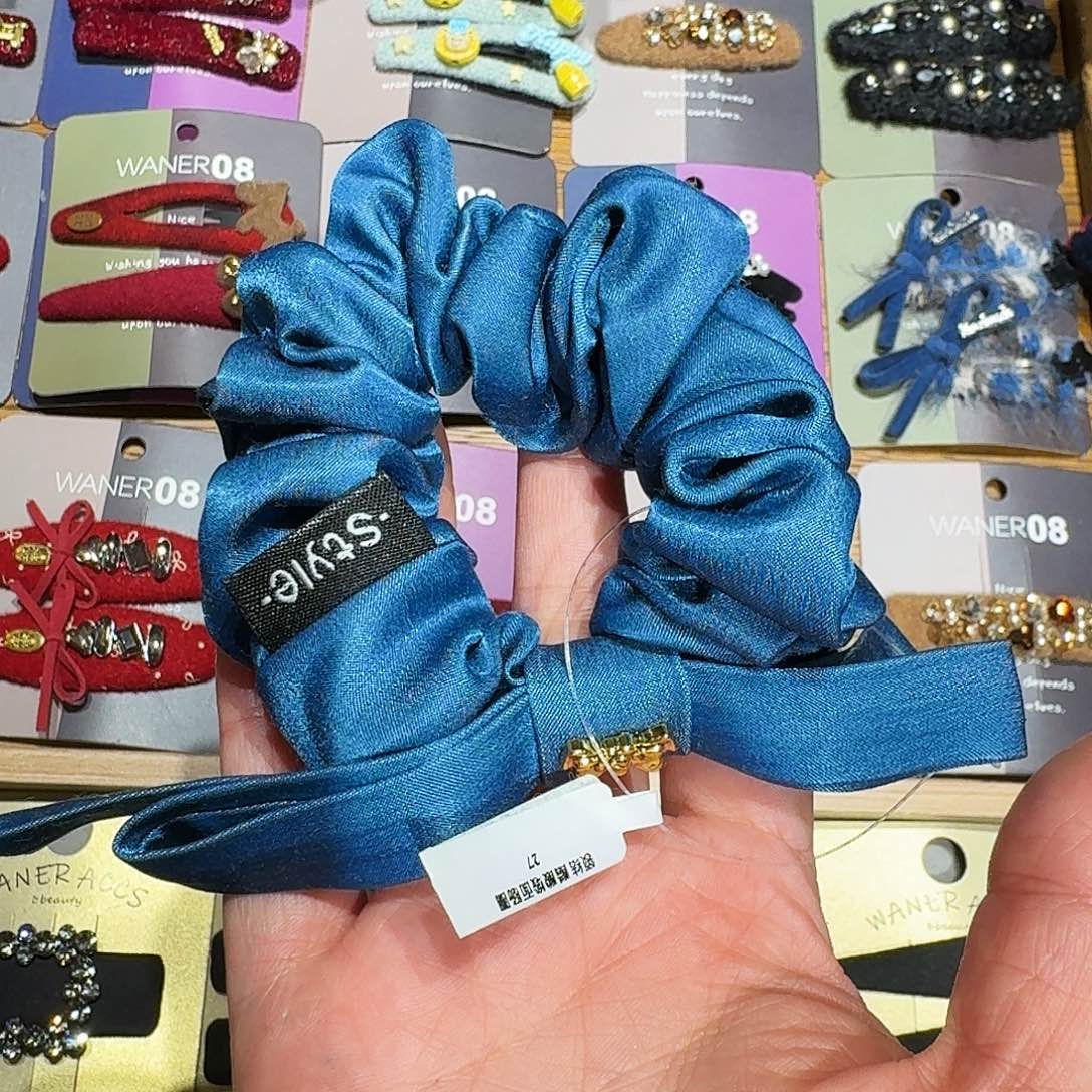 皮质非金属蓝色发圈