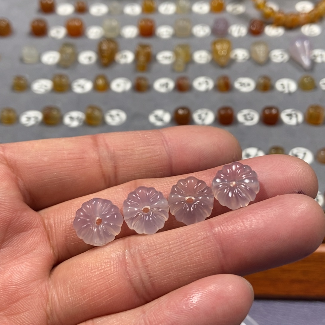 海***、玛瑙/玉髓合金颈饰花