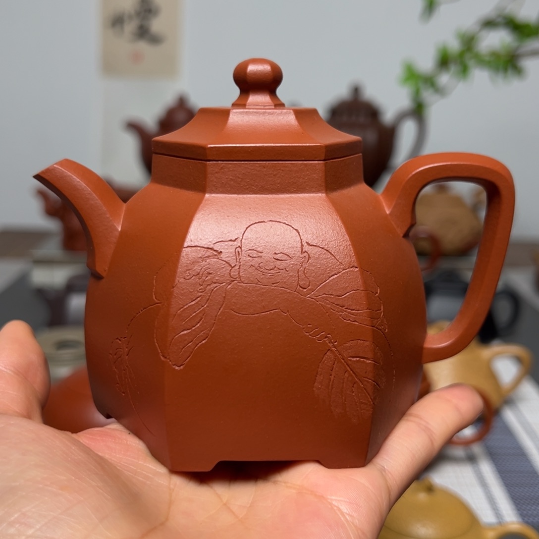紫砂茶壶250cc全手工六方 特惠