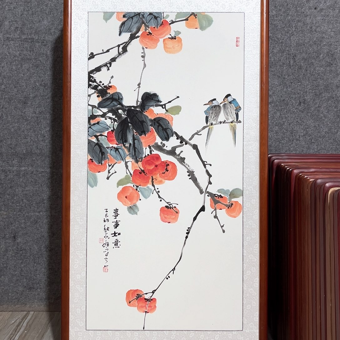 国画书画作品带框63×123