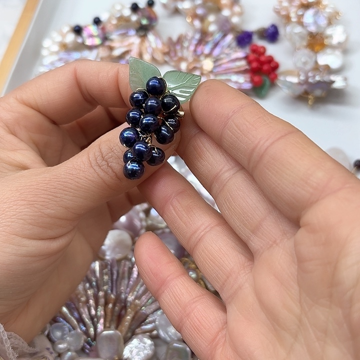 淡水珍珠发饰银S925镶嵌