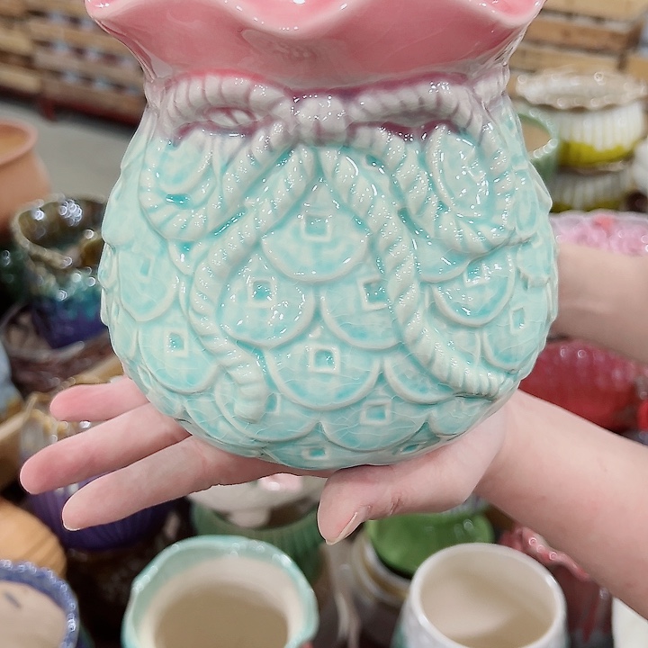 有孔.凑满10元发货多肉陶瓷花盆！