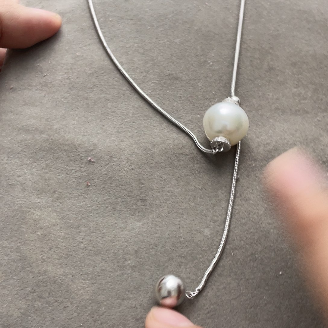 银S925镶嵌海水珍珠颈饰