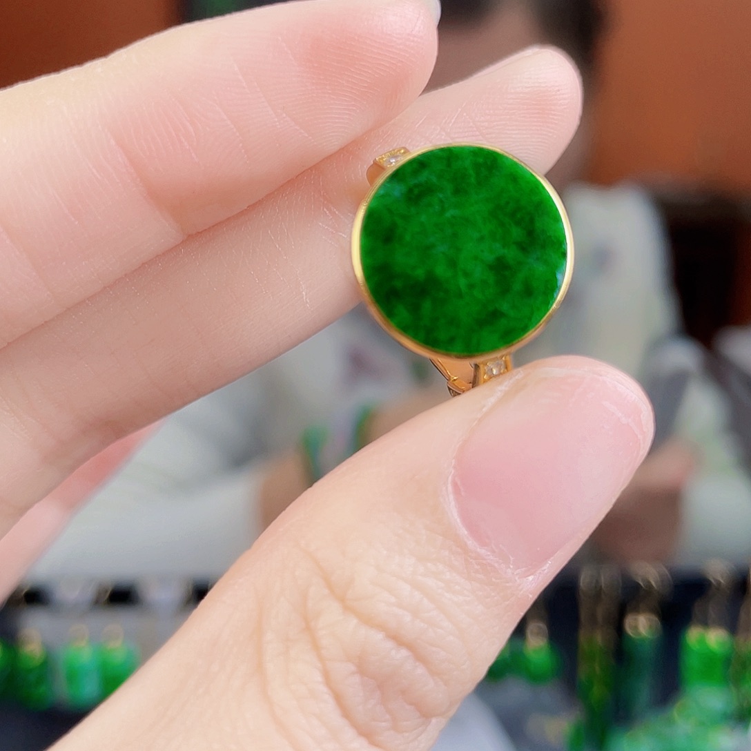 翡翠银S925镶嵌耳饰