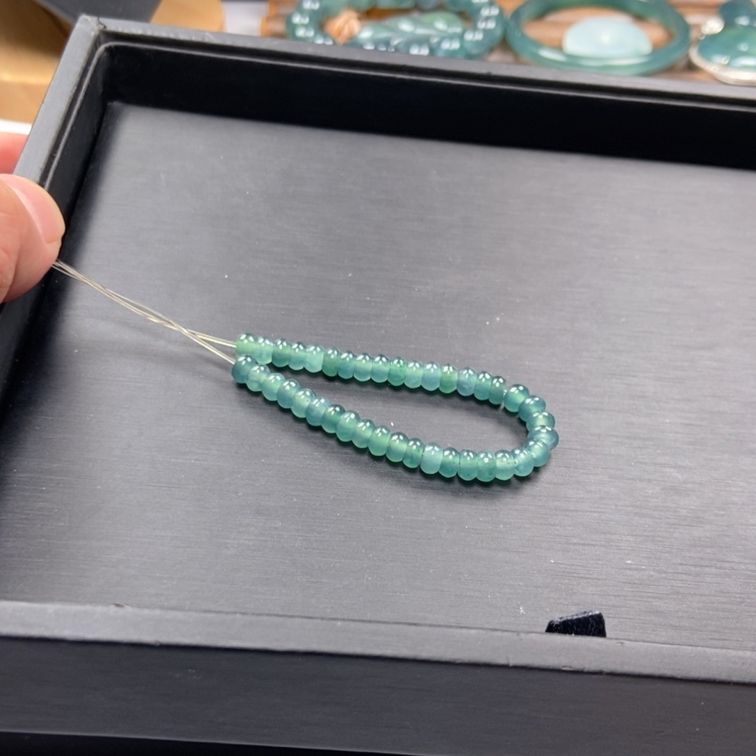 翡翠手链未镶嵌多样性发货55颗深