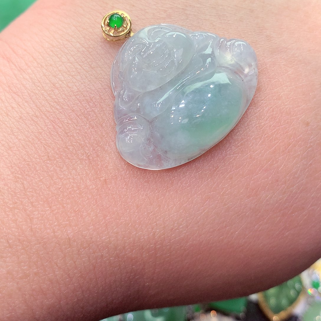 翡翠颈饰18K金镶嵌纯天然