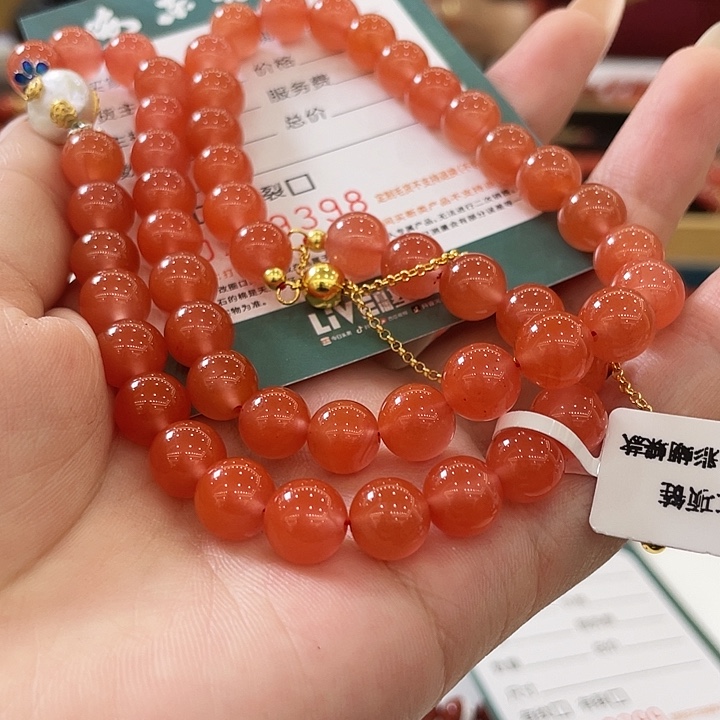 南红玛瑙银S925镶嵌颈饰HDJT0199398