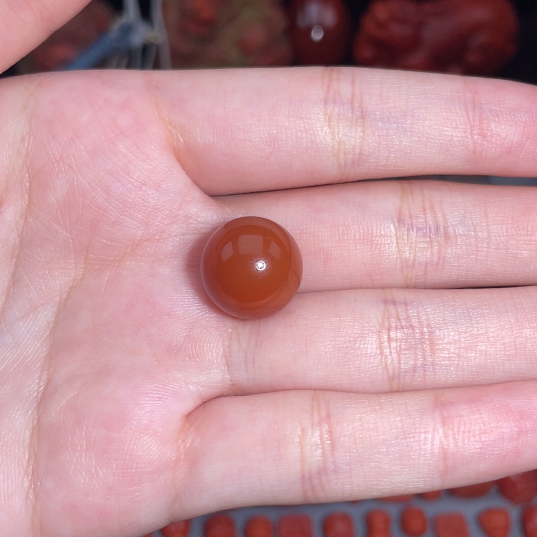 未镶嵌瓦西圆珠14mm+南红玛瑙