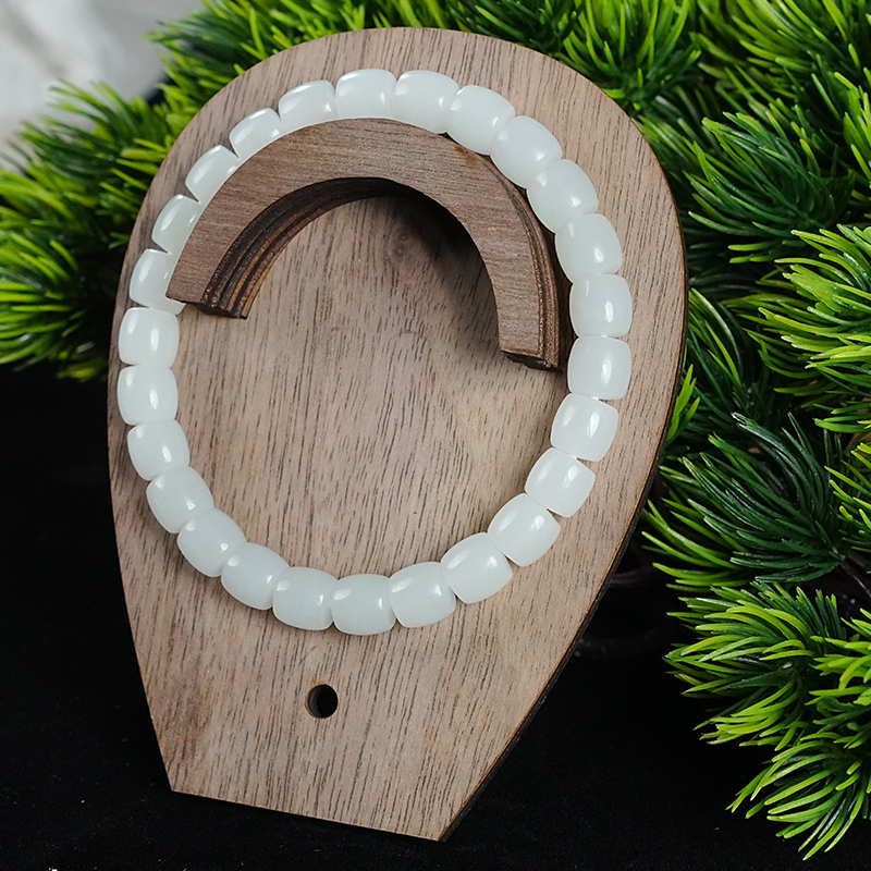 lot2 和田玉白玉老型珠手串/DW51127-201349 保利山东