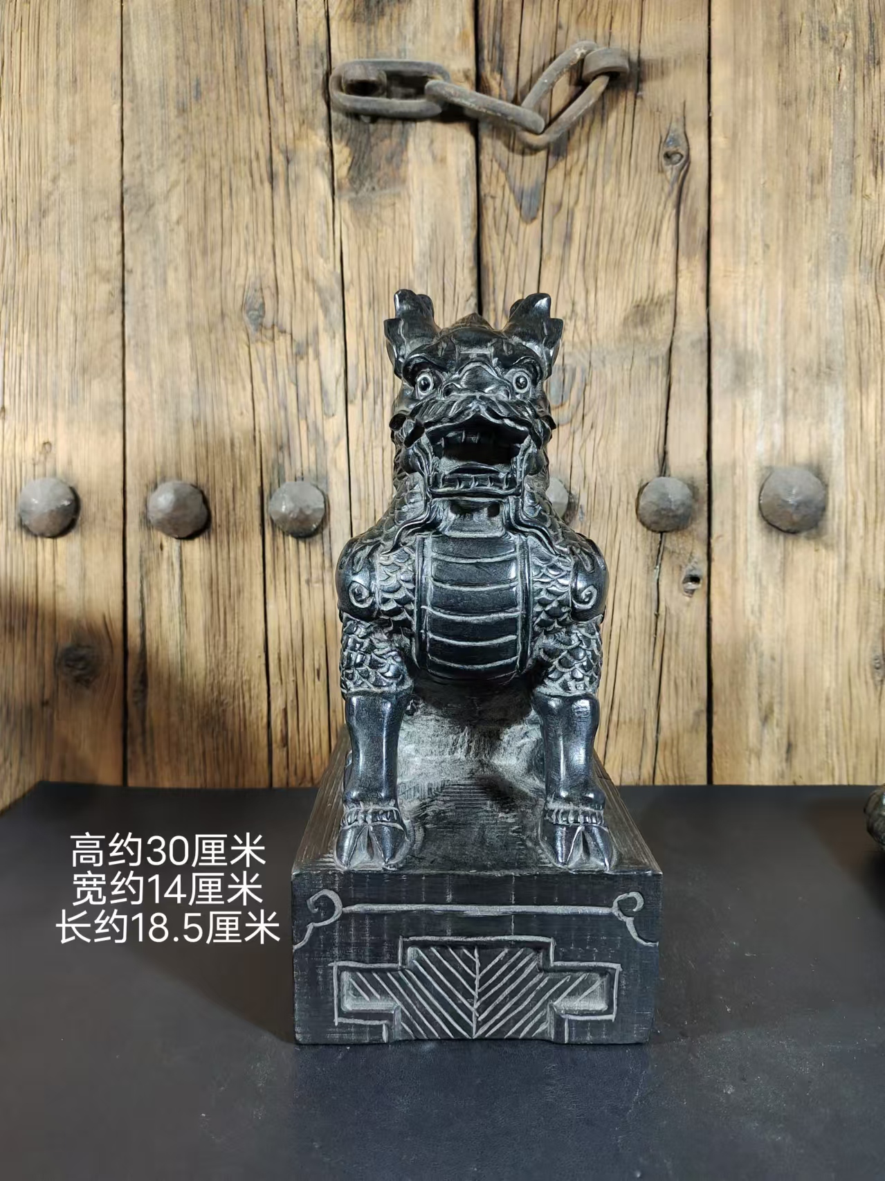 青石雕刻天然青石山西石雕麒麟摆件