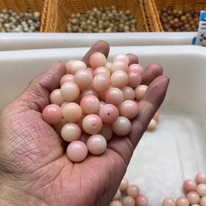 白玉菩提吊坠瑕疵13水蜜桃圆珠60