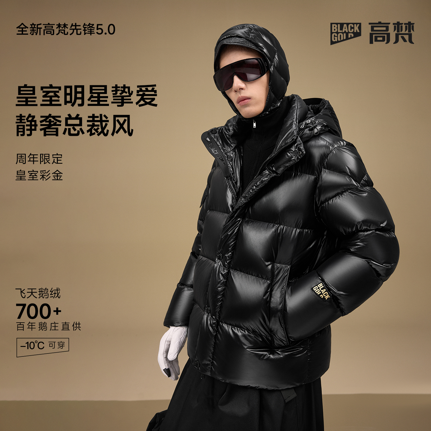 【高梵黑金羽绒服】2先锋5.0五格90鹅绒服2025冬季新款时尚短款外套