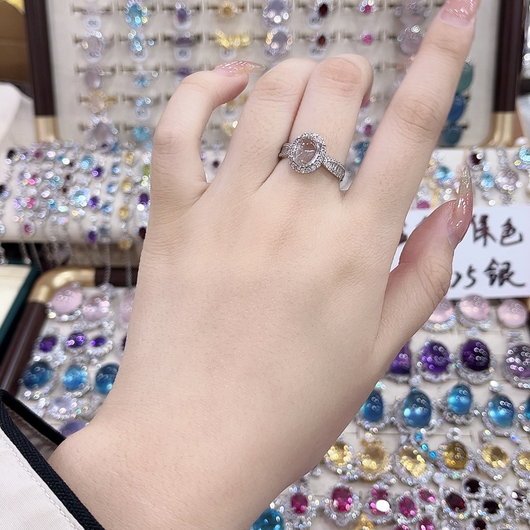 戒指黄晶银S925镶嵌