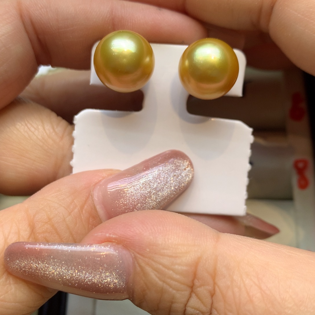 18K金镶嵌耳饰海水珍珠