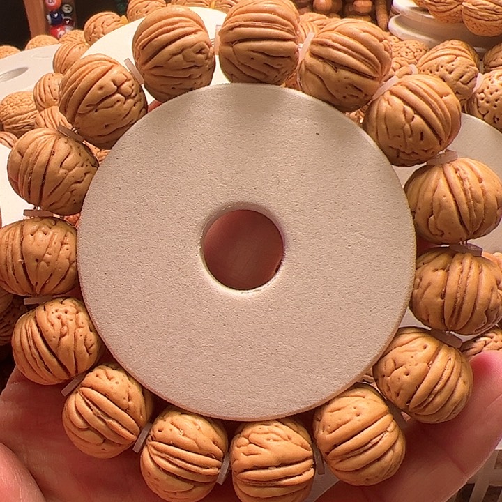 桃核手串瑞**物肉纹元宝桃核手串19+尺