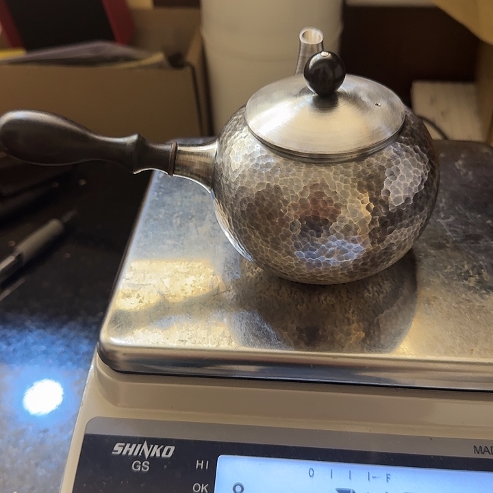 足银侧把壶足银999含木柄重240克