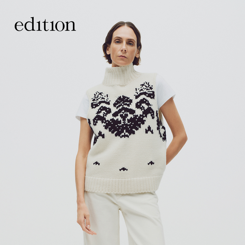 【商场同款】edition2025冬季新款费尔岛毛衣马甲外套#EBE4SWT050