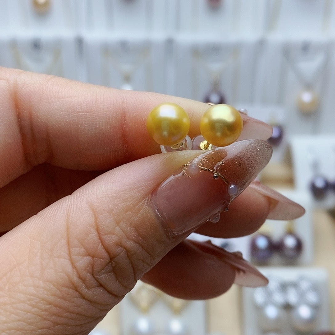 淡水珍珠耳饰银S925镶嵌