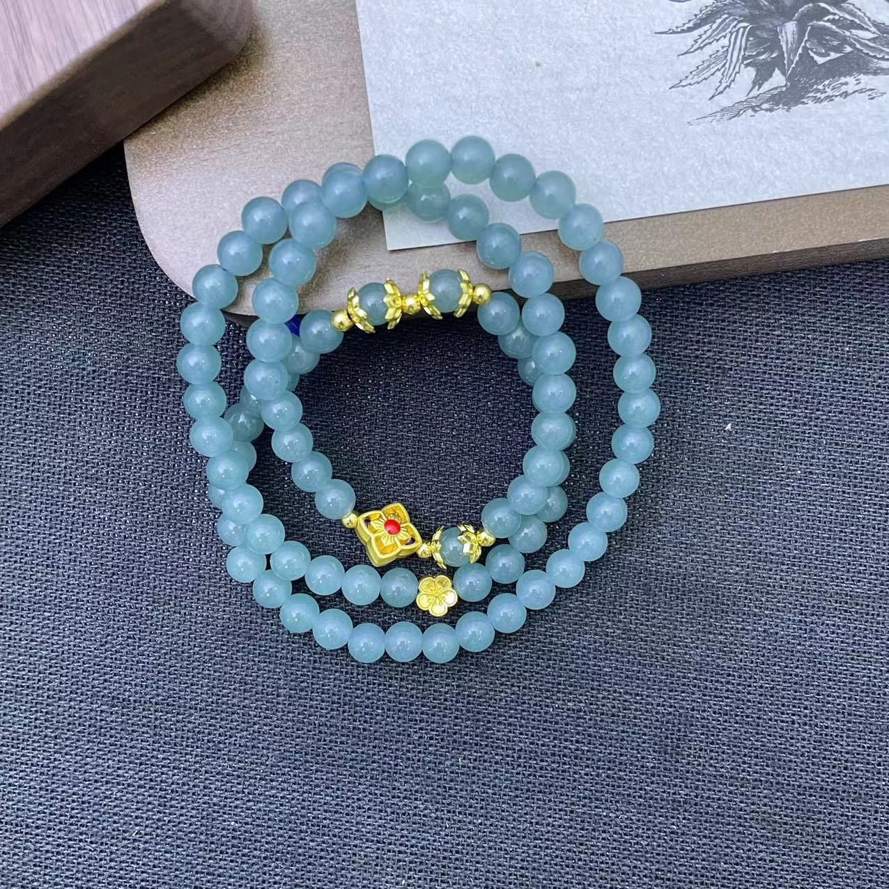 佳玺饰品 128 老蓝水三圈 6mm手链 多样性发货