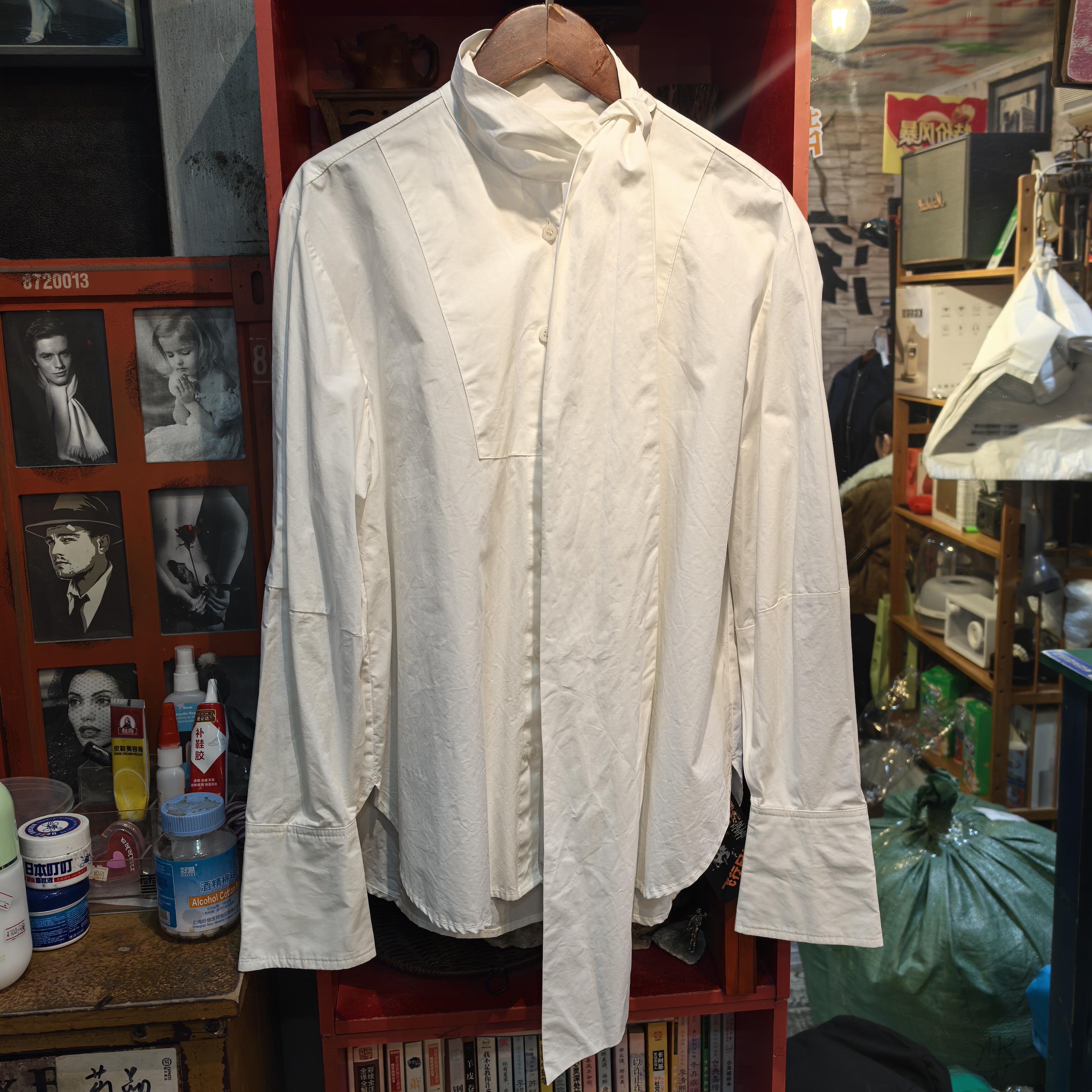 断码特价，纯棉复古飘带设计感长袖衬衫120斤以内可以穿