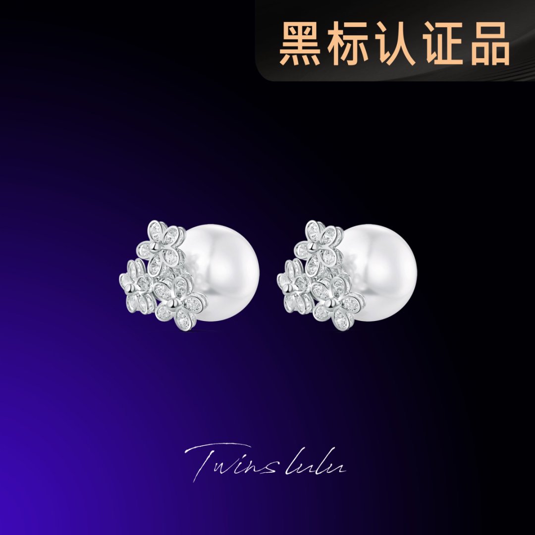 TWINS LULU镀k金经典气质轻奢两戴镶嵌珠珠银针耳环夏上新TSL186