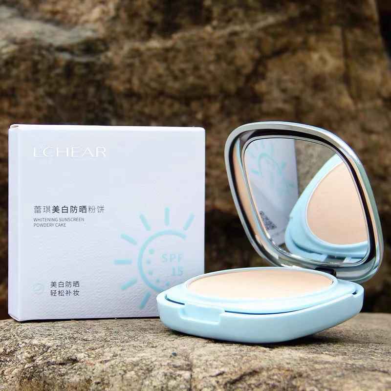 蕾琪正品粉饼定妆干湿两用防水遮盖瑕疵控油不易脱妆定妆补妆显白