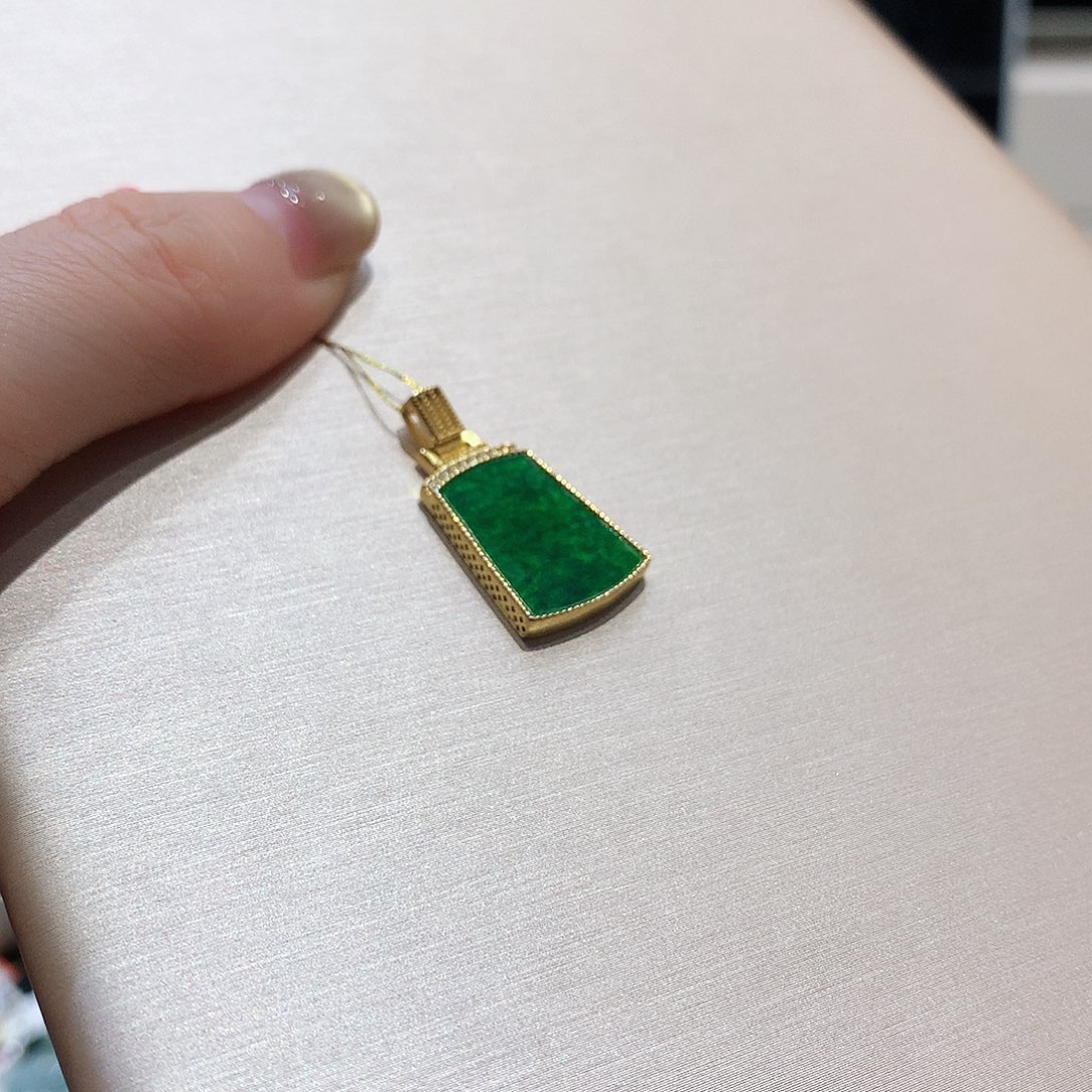 翡翠银S925镶嵌吊坠(不含链)