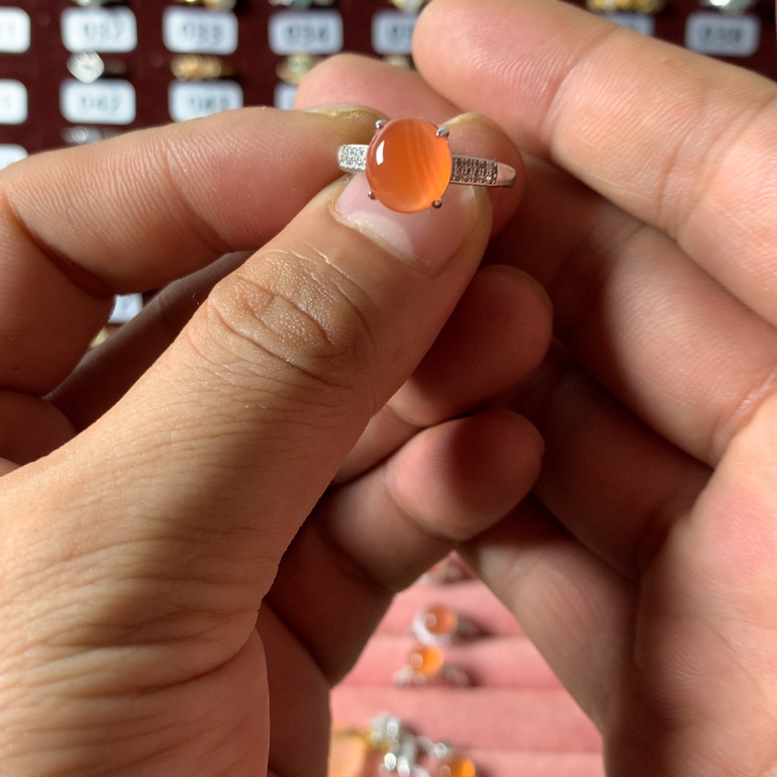 添****翡翠银S925镶嵌戒指604