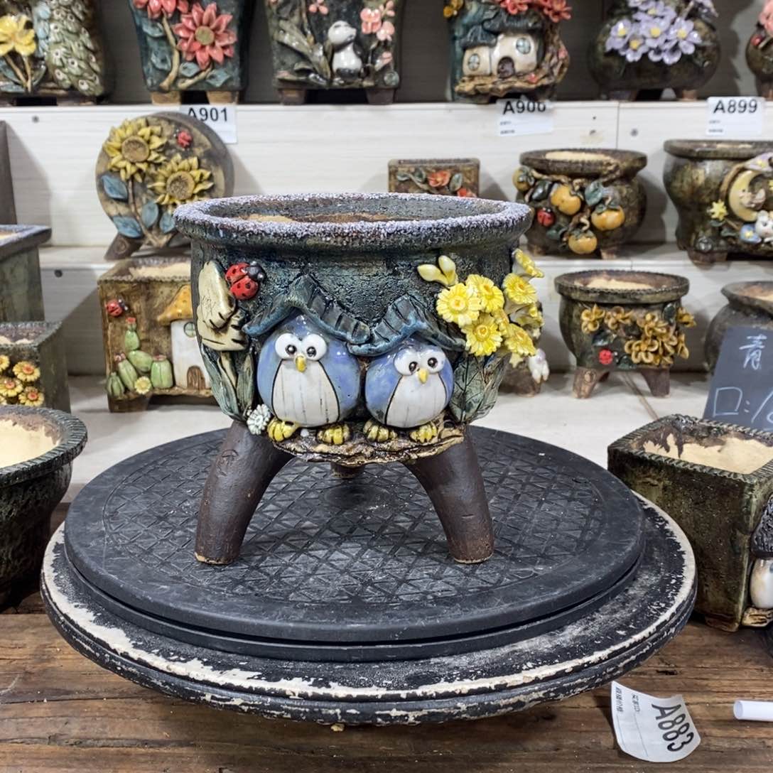 红陶青藤花器多肉花盆