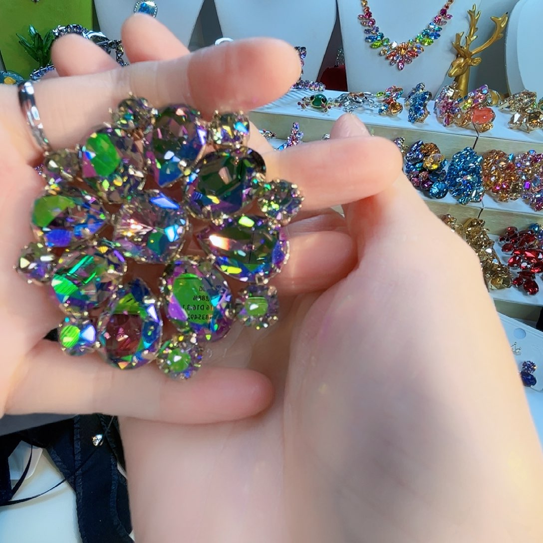 南***瓜大理石铁合金施华胸针