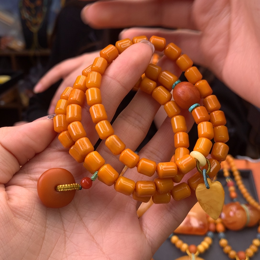 蜜蜡手串未镶嵌天然
