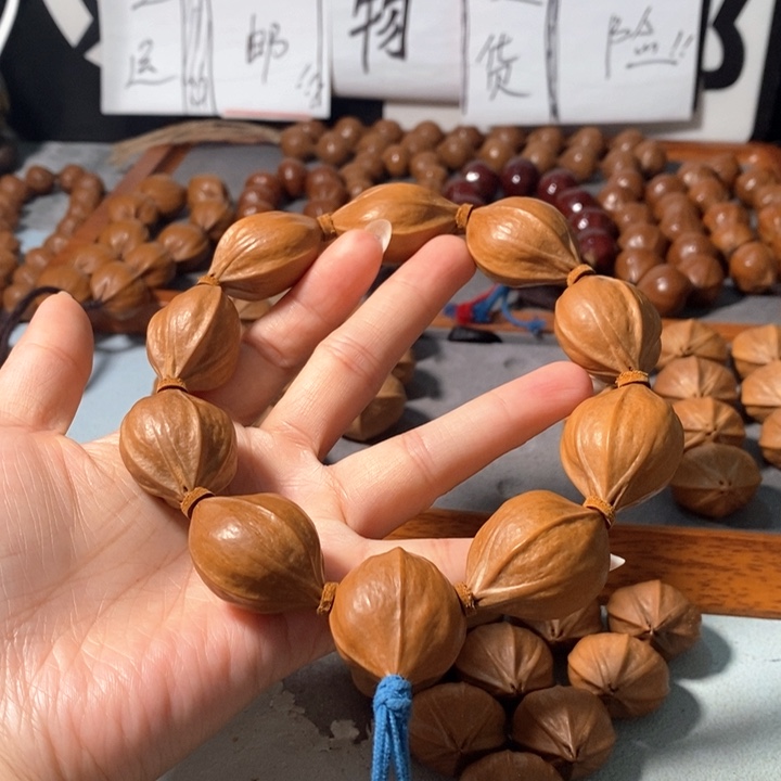 手串橄榄核2342精品4花老树王蒜头铁核9+1颗