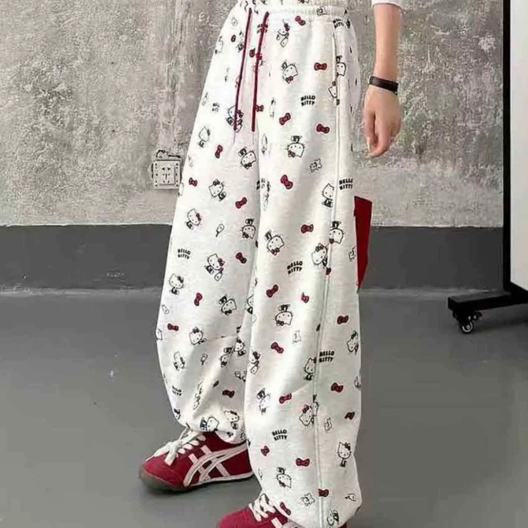 冬季加厚休闲百搭卡通印花长裤