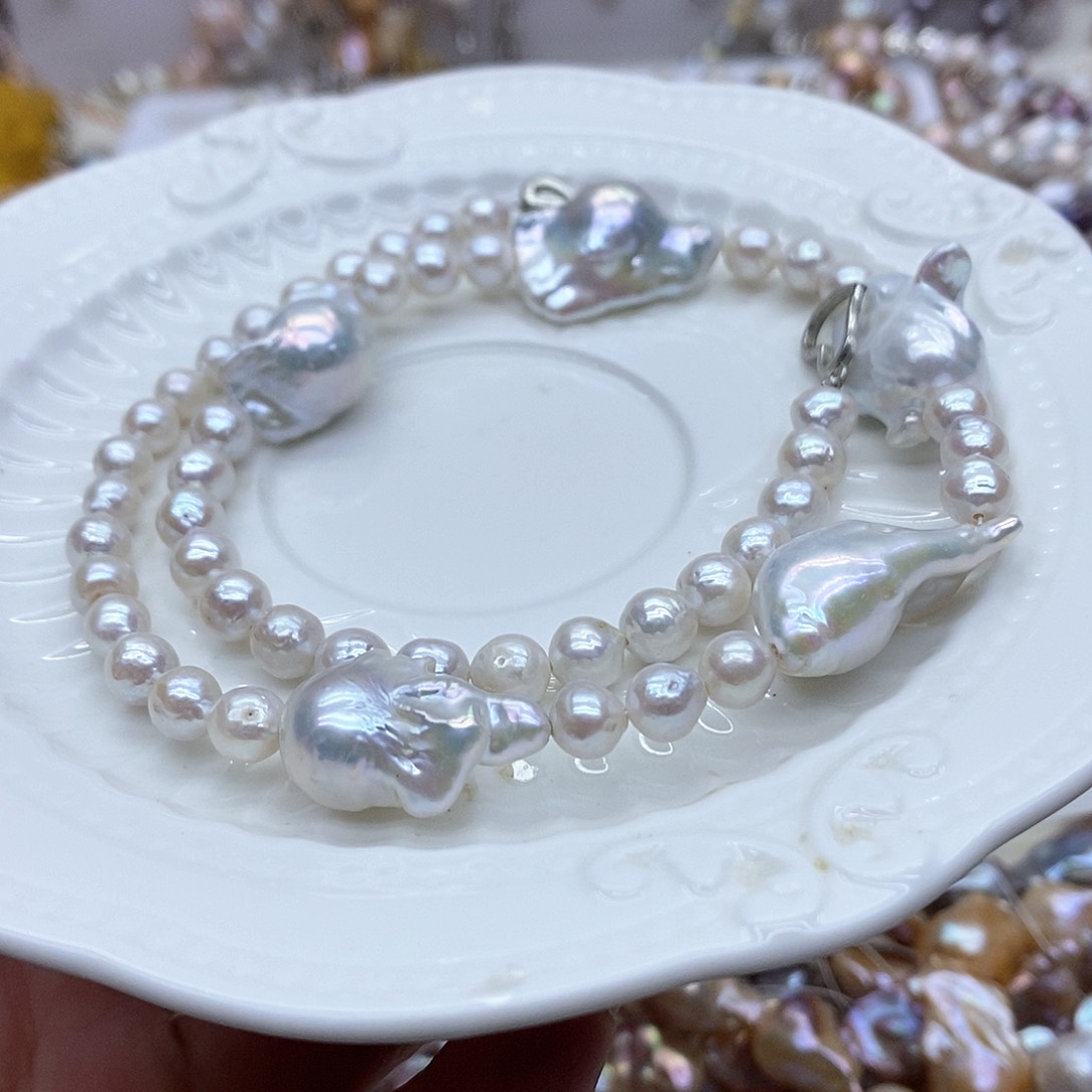 颈饰合金淡水珍珠