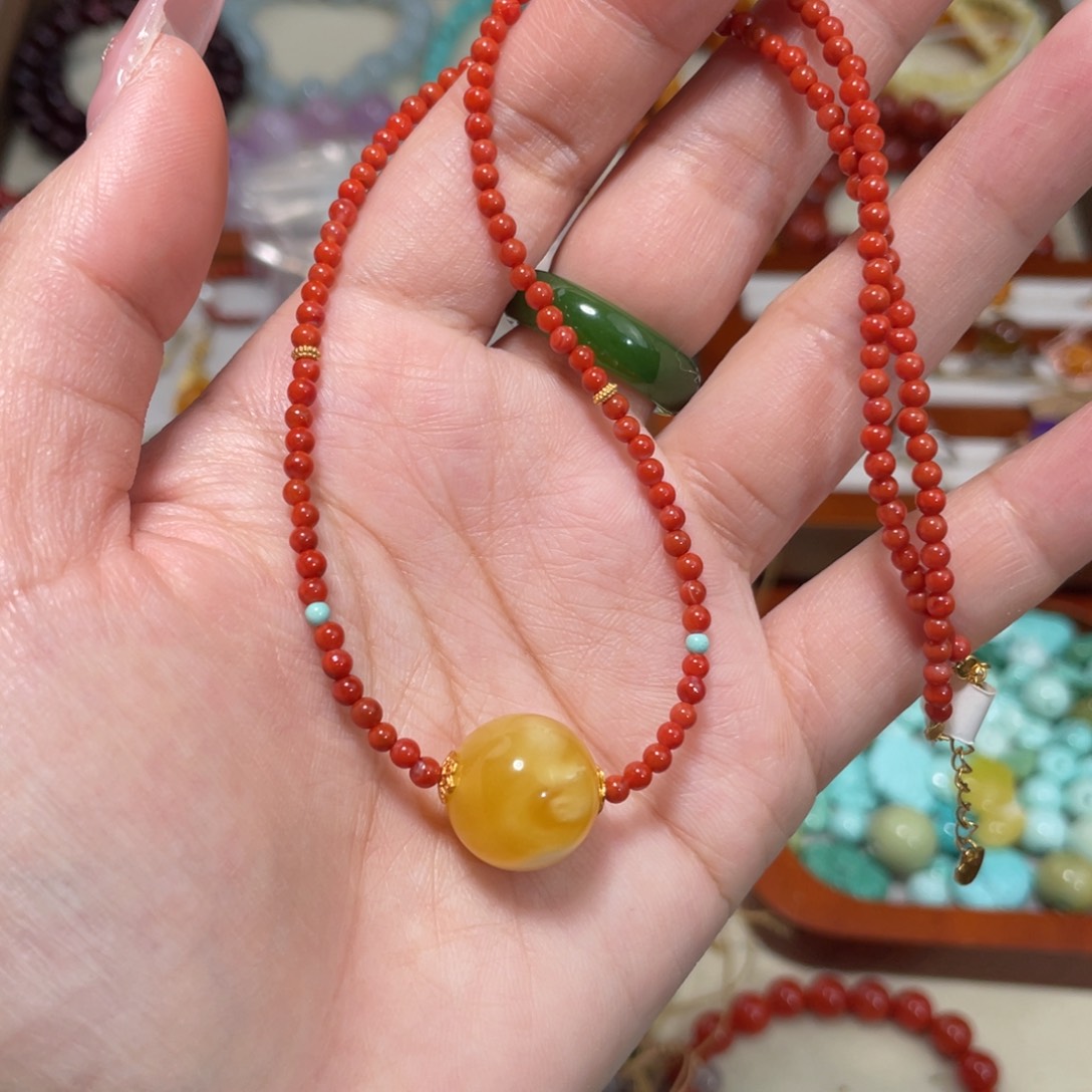 南红玛瑙项链未镶嵌