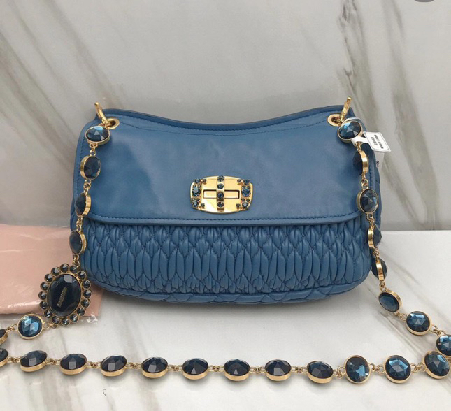 95新 MIU MIU/缪缪 珍甄 钻石元宝斜挎包 52268