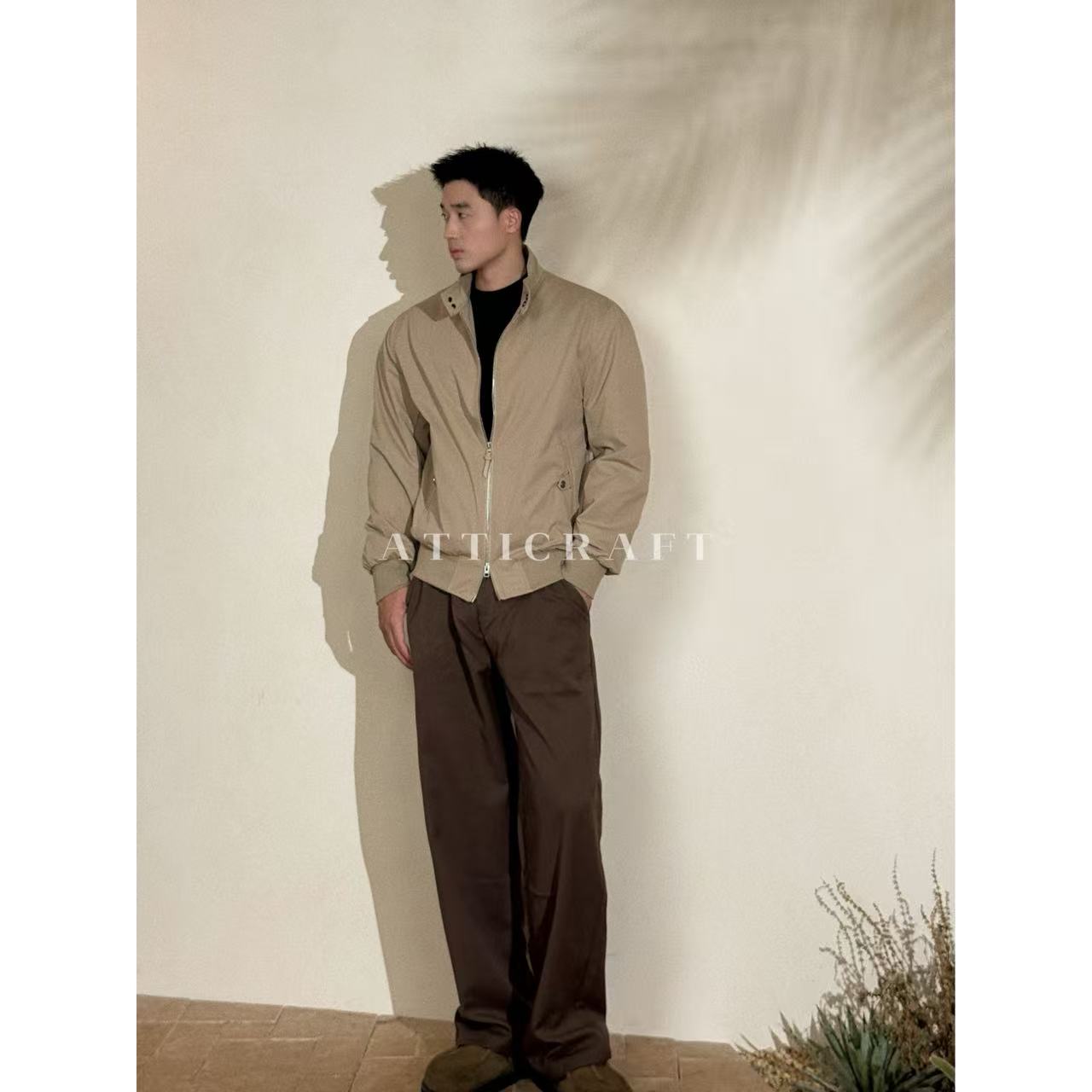 AttiCraft【三防哈灵顿】抗皱复古老钱男秋季短款夹克外套2025