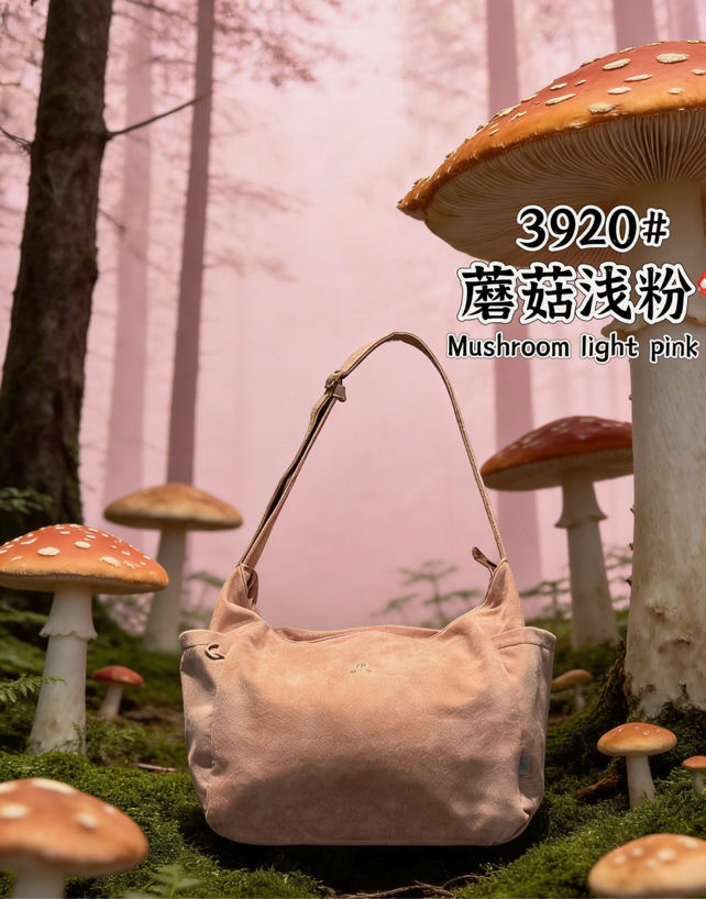 博卜摩登系列宝宝绒面料超大单肩斜挎可调节包包-3920