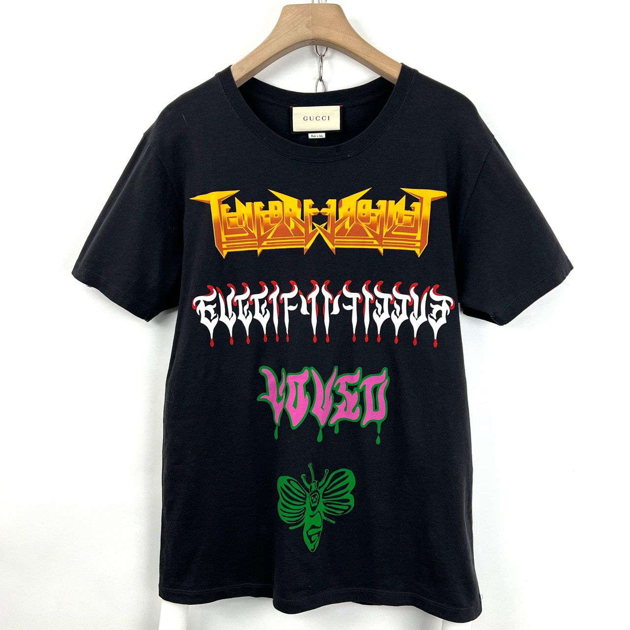 95新 GUCCI/古驰 s码/涂鸦字母印花短袖/06122