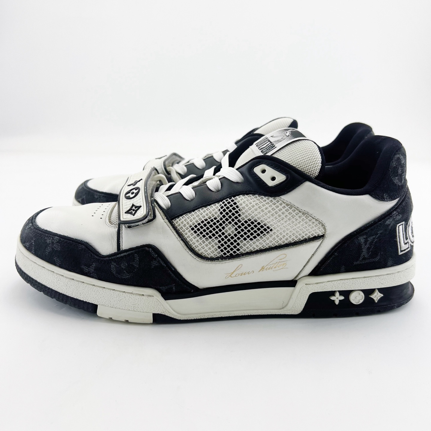 95新 LouisVuitton/路易威登 41.5码/45码/黑白Trainer休闲板鞋/